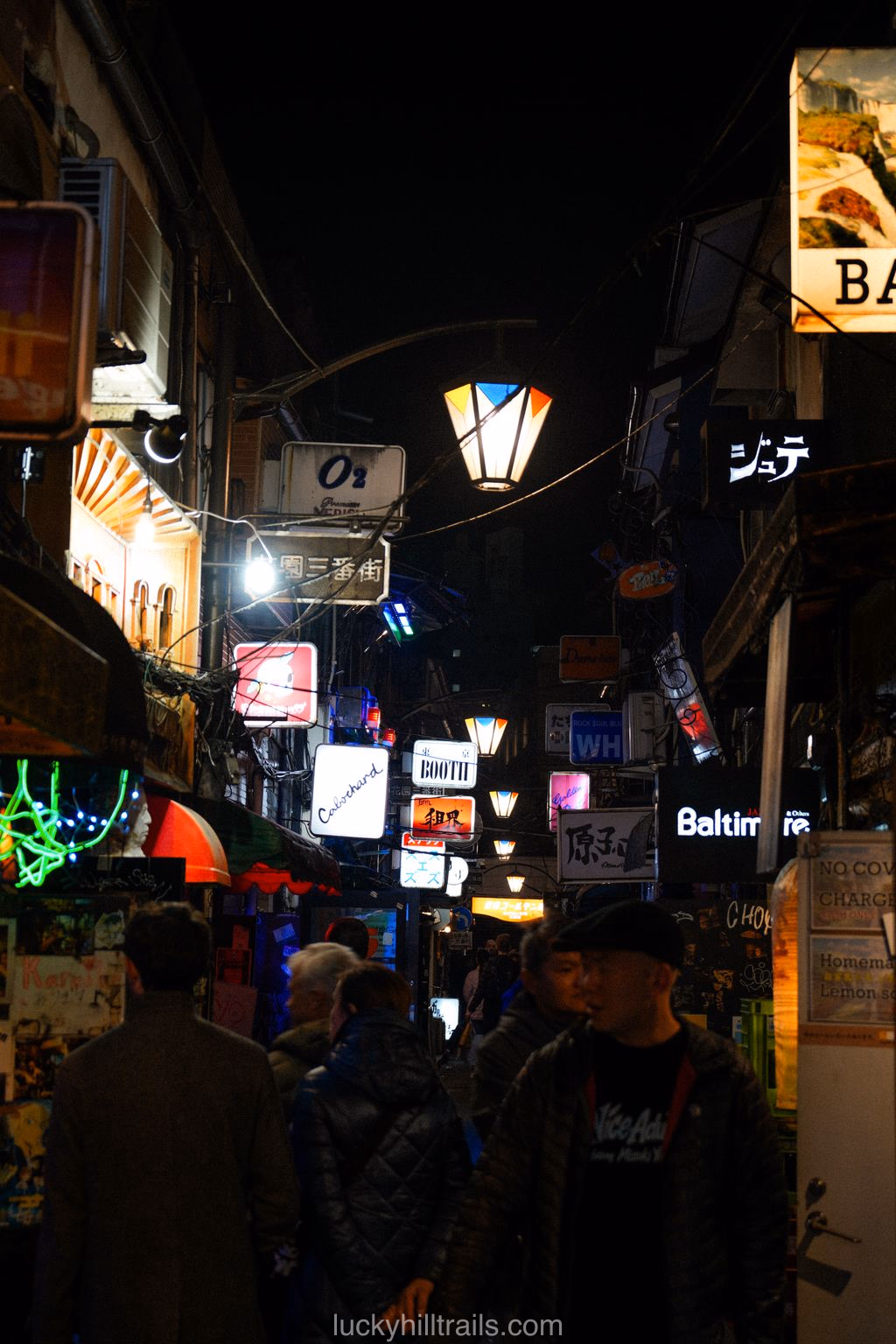 Golden Gai district streets in Shinjuku with small bars
